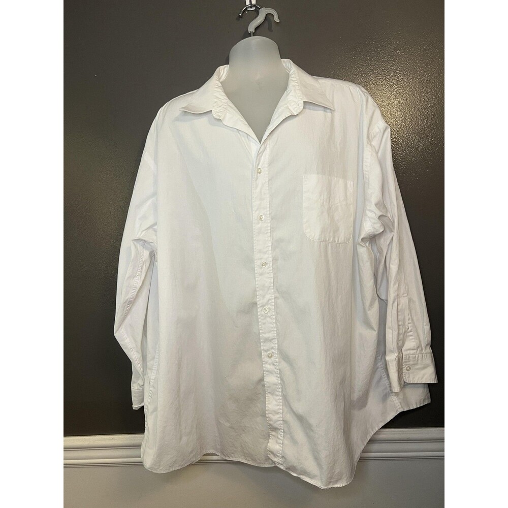 Enro Westport Shirt Mens 20-34 Big White Button Down Long Sleeve Made in USA